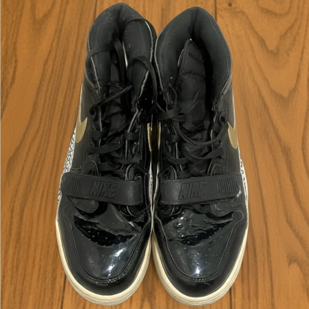 Nike Air Jordan Legacy Black and Gold High-Top Sneakers
